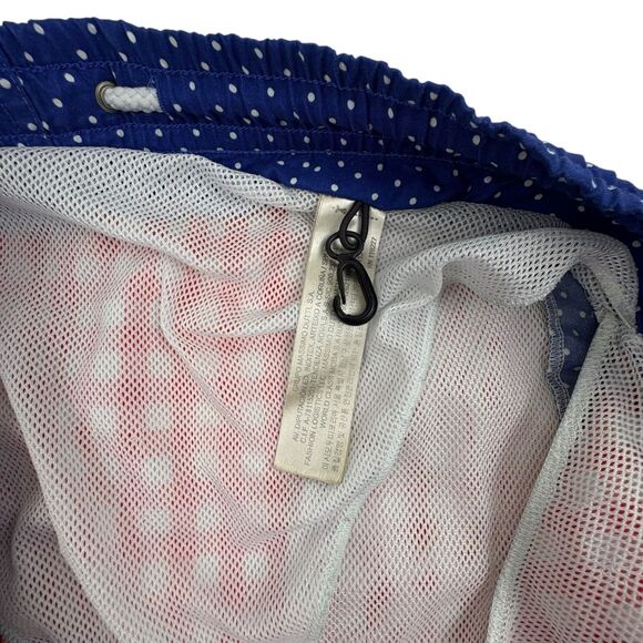 Massimo Dutti Swim Shorts M Red Gingham Navy Polka Dot Preppy Beach - Picture 14 of 15